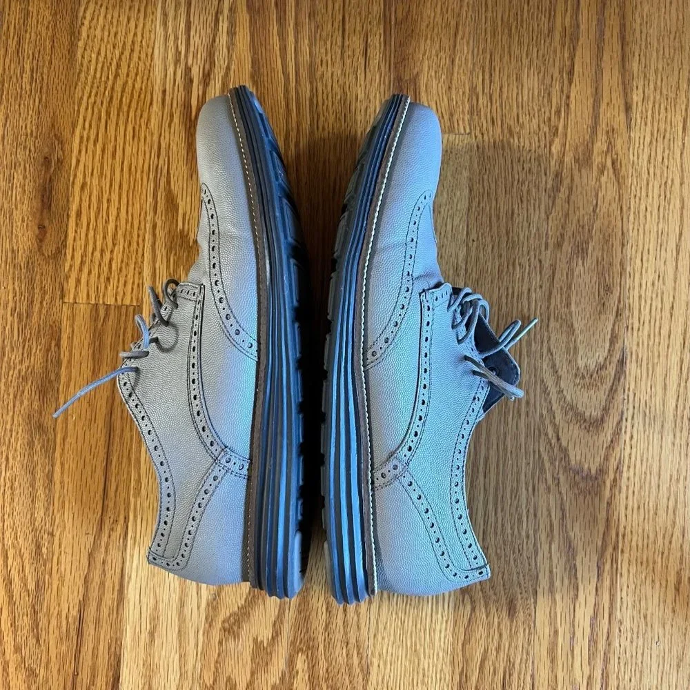Cole Haan Wingtip‎ Oxford Leather Shoes Men Gray 12W Grand Win Rock Ridge C26268